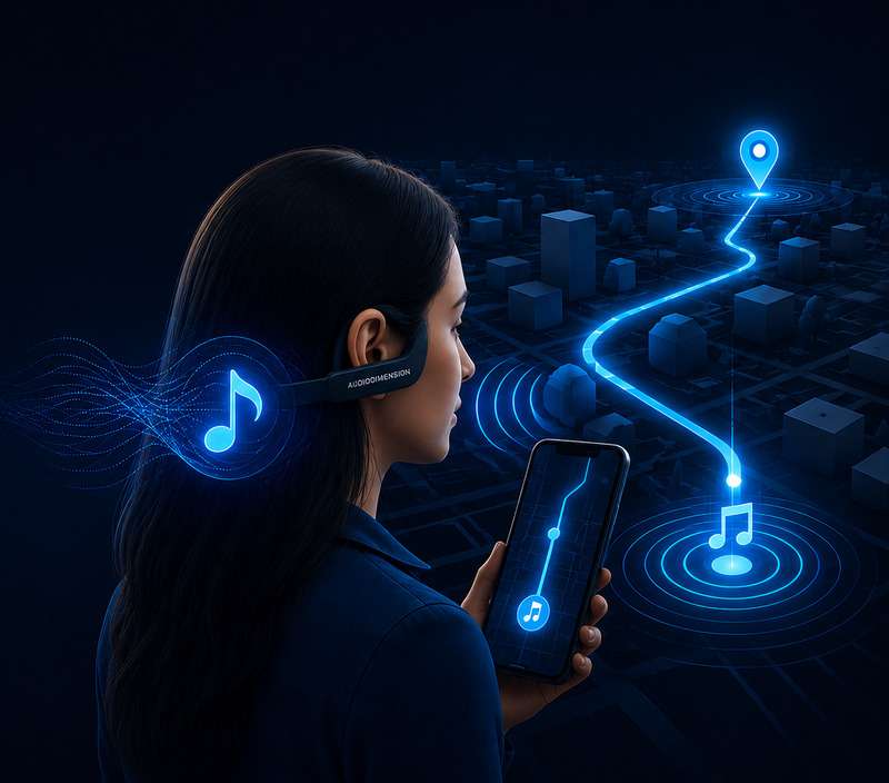 Photo of a woman being guided by music.