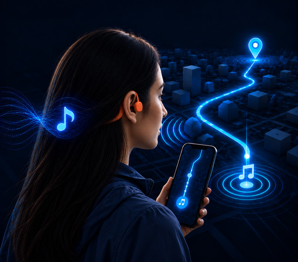 audiodimension woman with app audinav